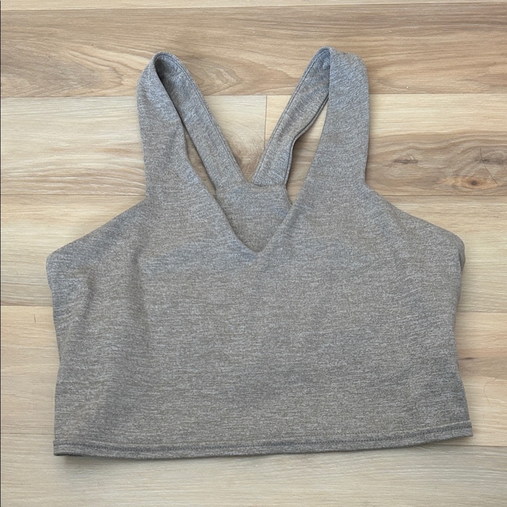 Quince Heathered Taupe Cropped Tank Top